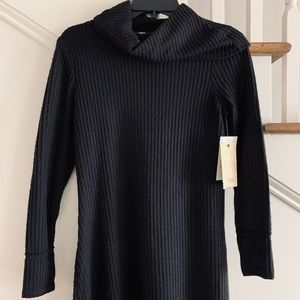 NWT Reba Waffle Knit Black Cowl Neck Sweater